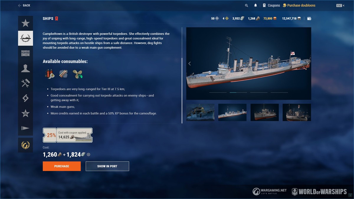Übersicht der Aktualisierung der Waffenkammer World of Warships