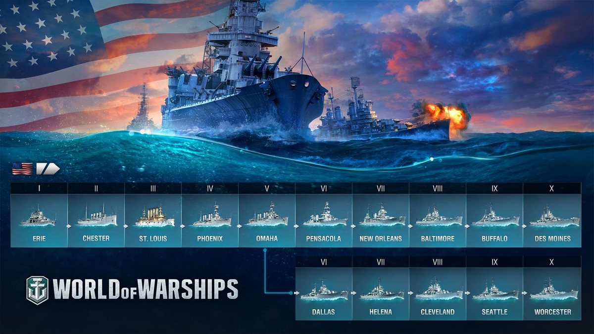 world of warships usn cruiser split modules
